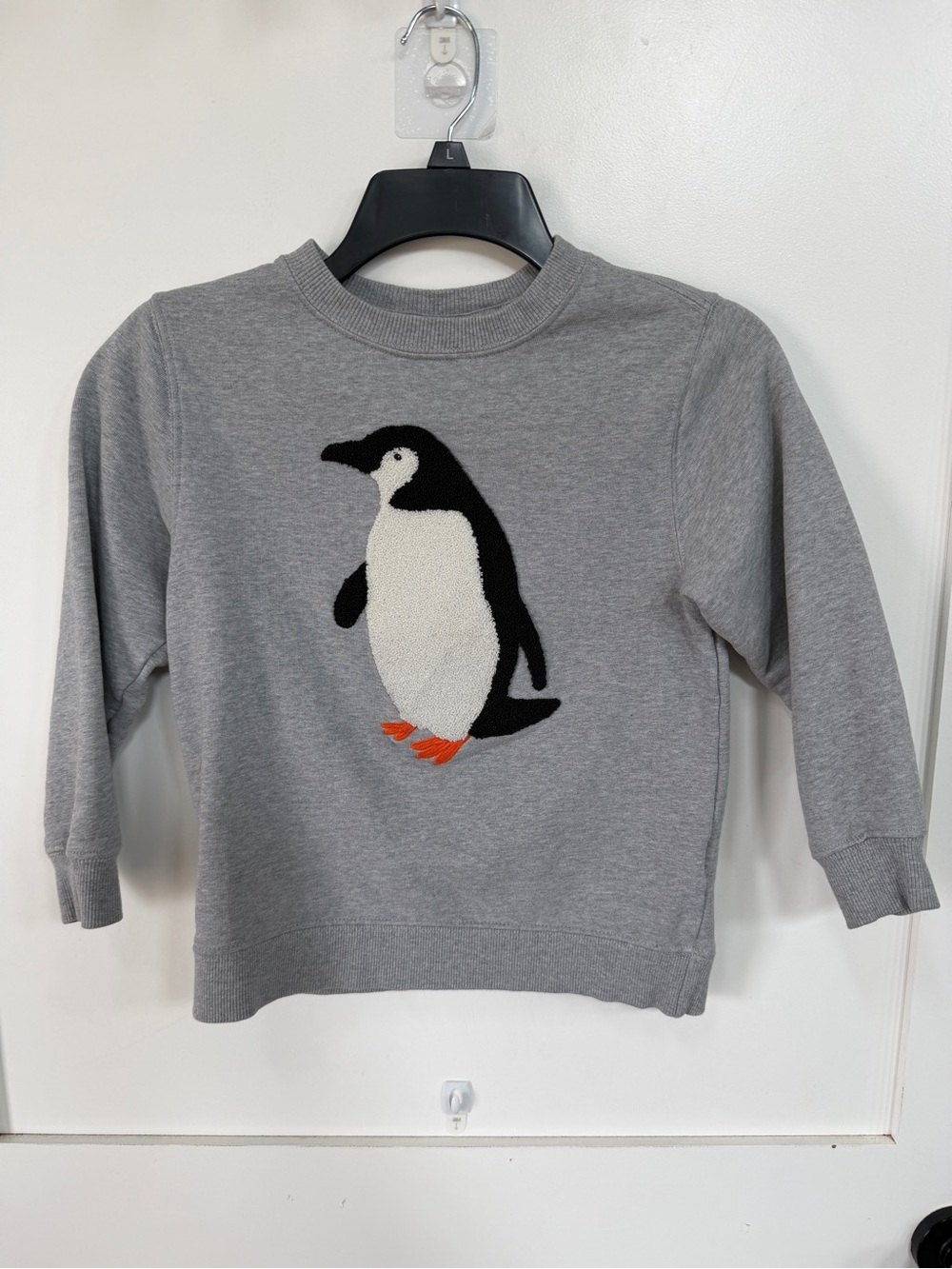 Hanna Anderson Kids Grey Penguin Crewneck Sweatshirt 8